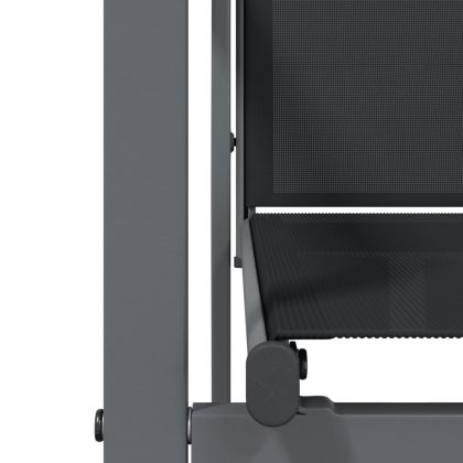 Градински трапезен комплект 5 части черен текстилен и стомана