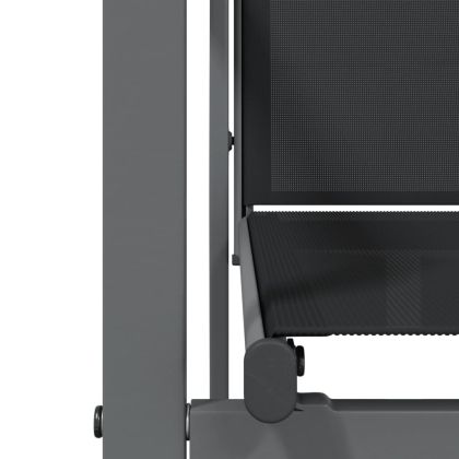 Градински трапезен комплект 5 части черен текстилен и стомана