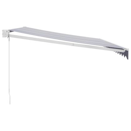 Прибираща се тента синьо и бяло 4,5x3 м плат и алуминий