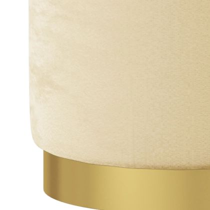 Кръгъл хокер за съхранение, кайсия, кадифе 31 x 37 cm