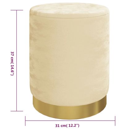 Кръгъл хокер за съхранение, кайсия, кадифе 31 x 37 cm