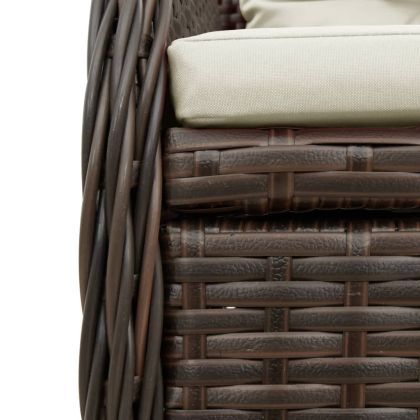 Градински трапезен комплект възглавници 9 части кафяв полиратан