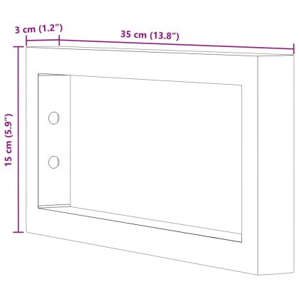 Рафтови скоби за мивка, 2 бр, бял, правоъгълни, стомана