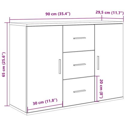Шкаф Artisan Oak 90x29,5x65 cm Инженерна дървесина