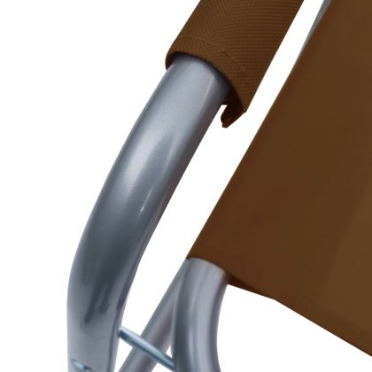 Режисьорски столове, 2 бр, стомана, кафяви