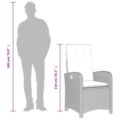 Градински комплект с възглавници 7 части бежов микс полиратан