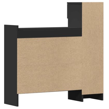 Шкаф за обувки, черен, 100,5x28x100 см, инженерно дърво