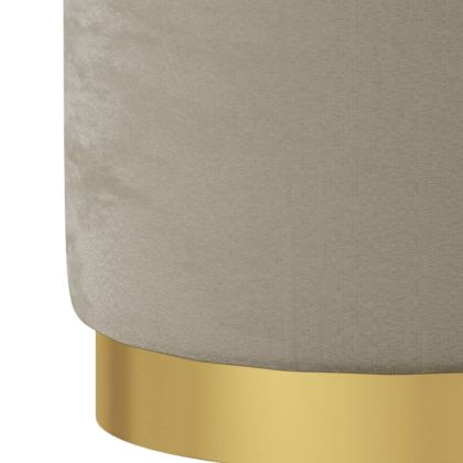 Кръгъл хокер за съхранение, тъмносив, кадифе 31 x 37 cm