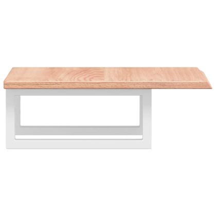 Стенен рафт за мивка, стомана и масивно дърво дъб