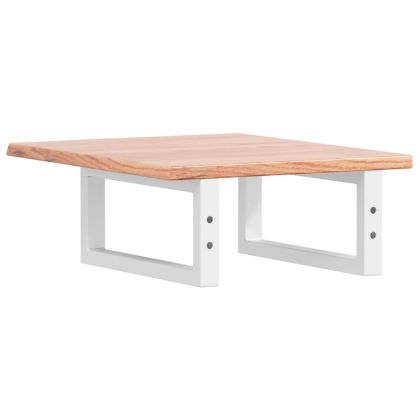 Стенен рафт за мивка, стомана и масивно дърво дъб