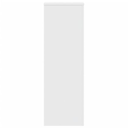 Стойки за растения 2 бр бели 33x33x100 см инженерно дърво