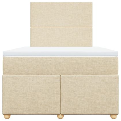 Боксспринг легло с матрак, кремаво, 120x190 см, плат