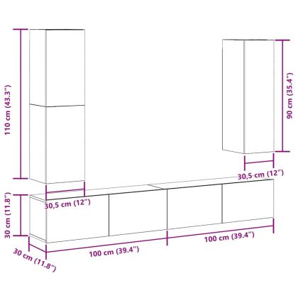 Комплект от 4 части за стенен монтаж на телевизора