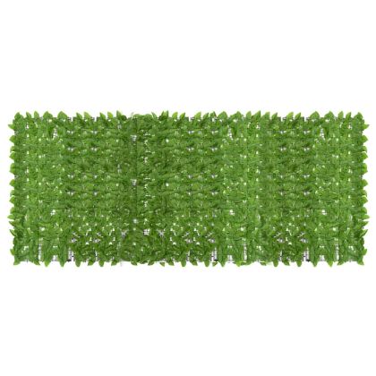 Балконски параван със зелени листа, 400x150 см