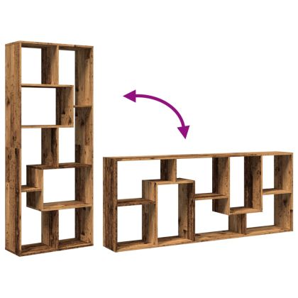 Разделител за стая / библиотека, старо дърво, 67x25x161,5 см