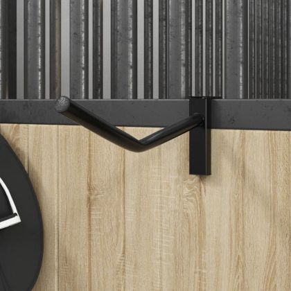 Стойка за седло с кука за юзда преносима черна желязо едно рамо