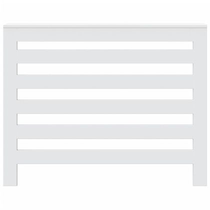Капак за радиатор, бял, 104x20x82 см, инженерно дърво