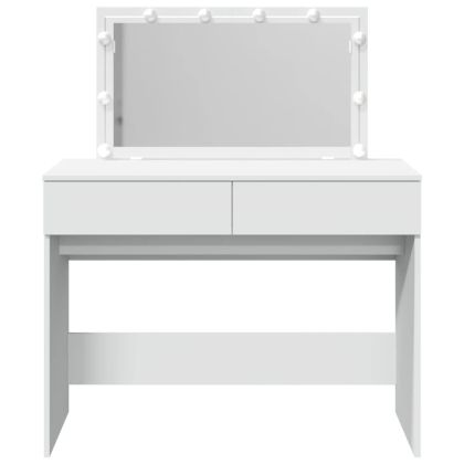 Тоалетка с LED, бяла, 100x40x120 см