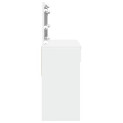 Тоалетка с LED, бяла, 100x40x120 см