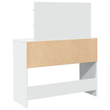 Тоалетка с LED, бяла, 100x40x120 см