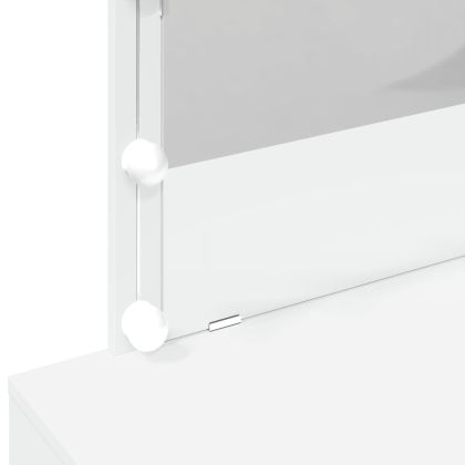 Тоалетка с LED, бяла, 100x40x120 см