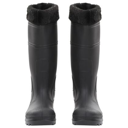 Ботуши за дъжд с подвижни чорапи, черни, размер 40, PVC