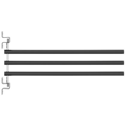Поставка за потници, 3 рамена, черно, желязо