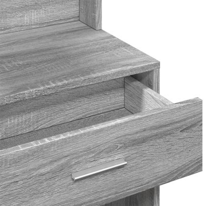 Тоалетка с шкаф, сив сонома, 80x35x132 см