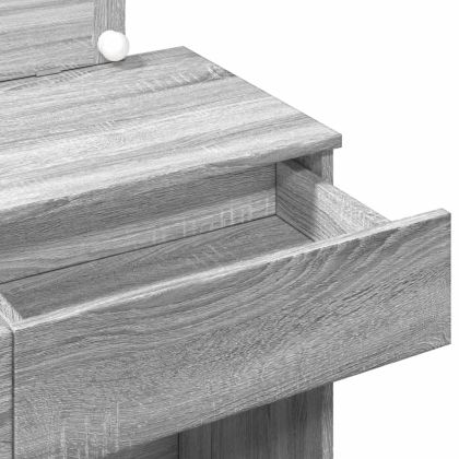 Тоалетка с LED, сив сонома, 100x40x120 см