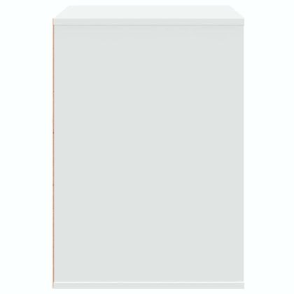 Ъглов скрин с чекмеджета, бял, 80x41x58 см, инженерно дърво