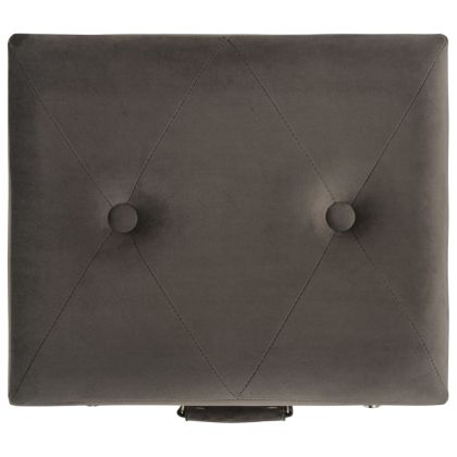 Табуретки за съхранение, 3 бр, сиви, кадифе