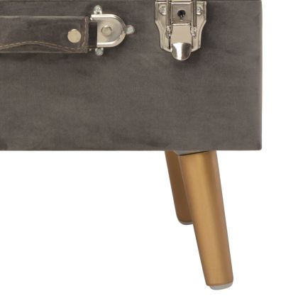 Табуретки за съхранение, 3 бр, сиви, кадифе