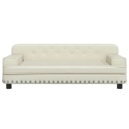 Детски диван кремав 90x53x30 см изкуствена кожа