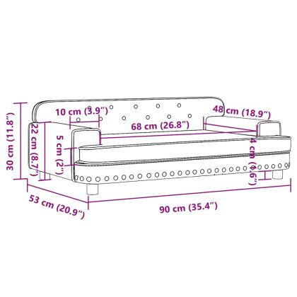 Детски диван кремав 90x53x30 см изкуствена кожа