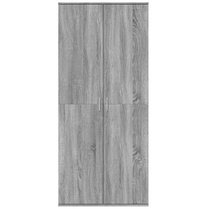 Висок шкаф, сив сонома, 80x35x180 см, инженерно дърво