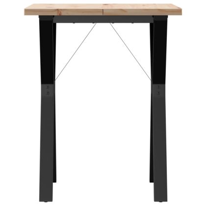 Трапезна маса Y-образна рамка 60x60x75,5 см бор масив и стомана