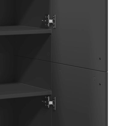 Висок шкаф, черен, 80x35x180 см, инженерно дърво