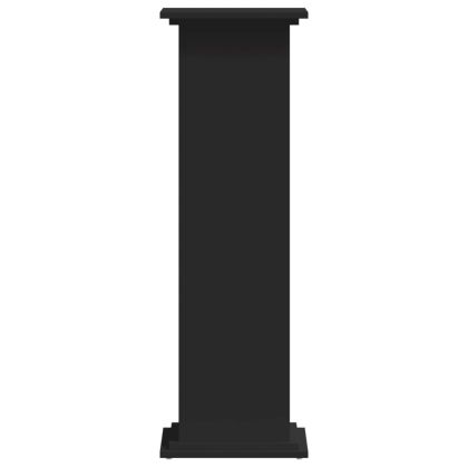 Поставка за растения, черна, 33x33x100 см, инженерно дърво