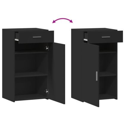 Бюфет, черен, 50x42,5x93 см, инженерно дърво