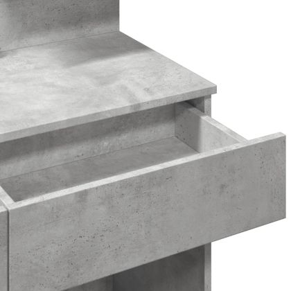 Тоалетка с LED, бетонно сива, 100x40x130 см