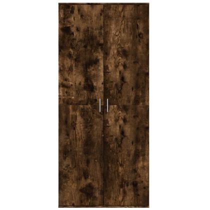 Висок шкаф, опушен дъб, 80x35x180 см, инженерно дърво