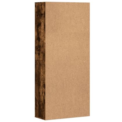 Висок шкаф, опушен дъб, 80x35x180 см, инженерно дърво