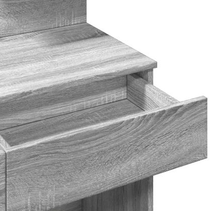 Тоалетка с LED, сив сонома, 100x40x130 см