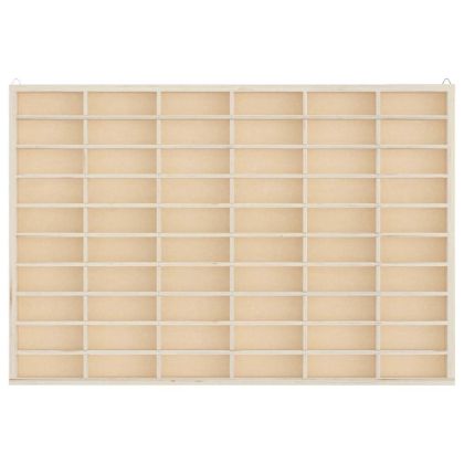 Дървена колекционерска витрина с 60 отделения 60x4,5x40,5 см