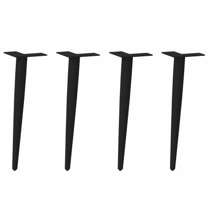 Крака за масичка за кафе, конична форма, 4 бр., черни, 42-43 см, стомана