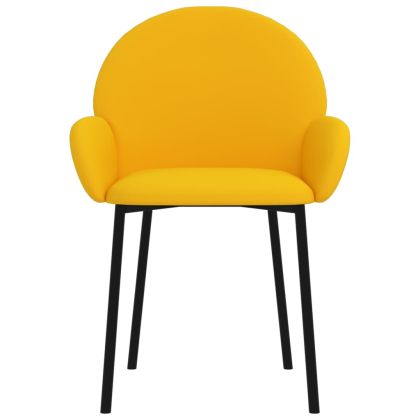 Трапезни столове, 2 бр, жълти, кадифе
