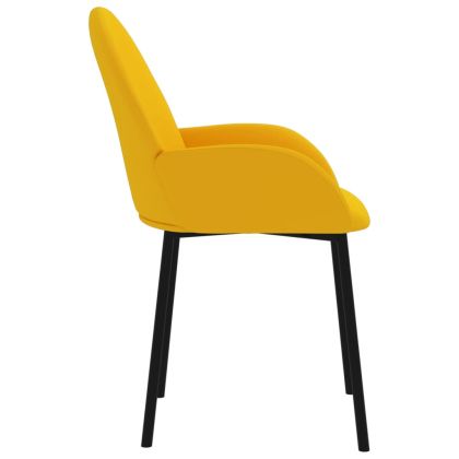 Трапезни столове, 2 бр, жълти, кадифе