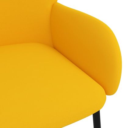 Трапезни столове, 2 бр, жълти, кадифе