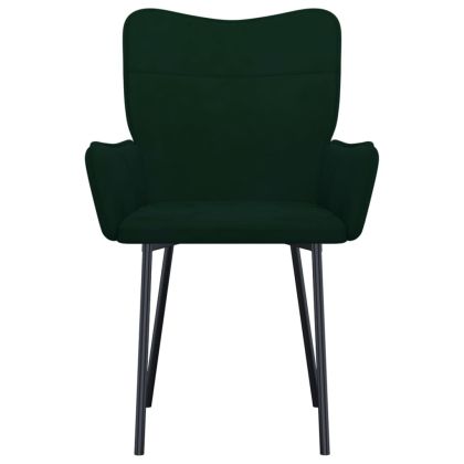 Трапезни столове, 2 бр, тъмнозелени, кадифе