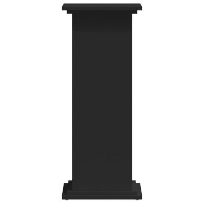 Поставка за растения, черна, 33x33x80 см, инженерно дърво